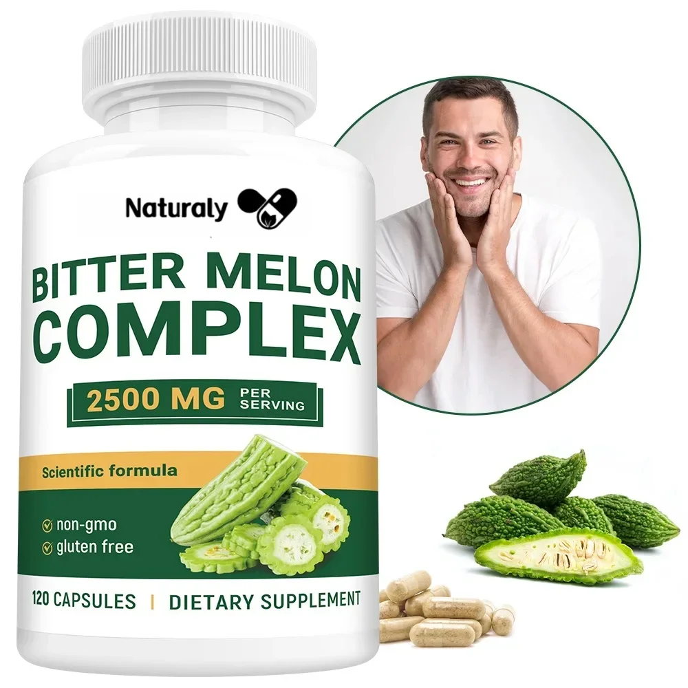 Extracto de Raíz de Melón Amargo Extra Fuerte, 2500 mg de Potencia, 120 Cápsulas Veganas, Fruta de Melón Amargo Silvestre, Sin GMO, Totalmente Natural
