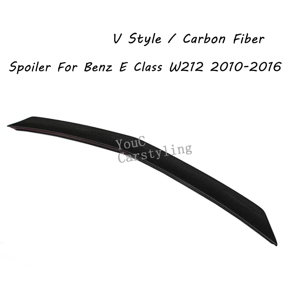 W212 V Style Carbon Fiber Rear Spoiler Trunk Boot Lip for Mercedes E Class W212 4-door Saloon 2010 - 2016 E200 E250 E300 E350