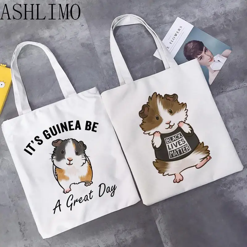 Cute Guinea Pig Women Shopper Shopping Bag Bolsa Bag Shopping Handbag Bag Tote Reusable Ecobag Cabas Bags For Women