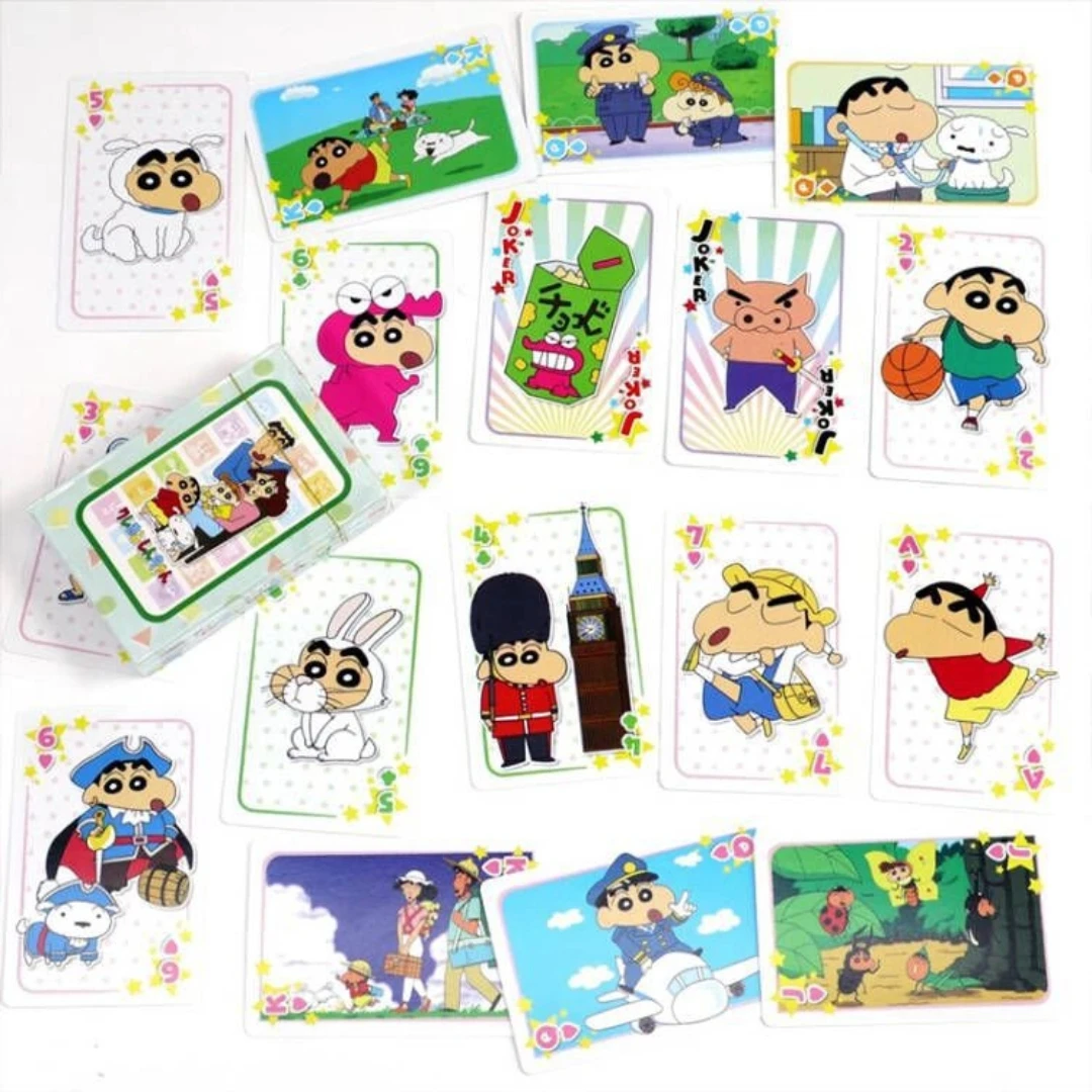 54 ピース/セット新アニメクレヨンしんちゃんかわいいアクションフィギュア模型玩具トランプ高精細画像ポーカーコレクションギフト