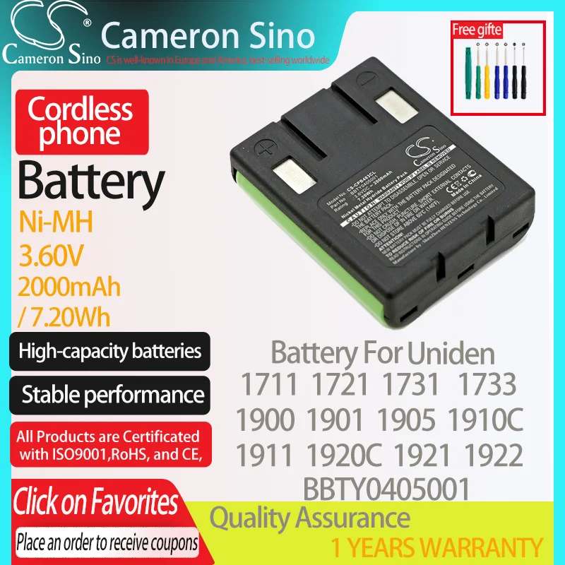 CameronSino Uniden 1711 1721 1731 1733 1900 1901 1905 1910C 1911 1920C 용 배터리 Sanyo gesp902 무선 전화기 배터리에 적합