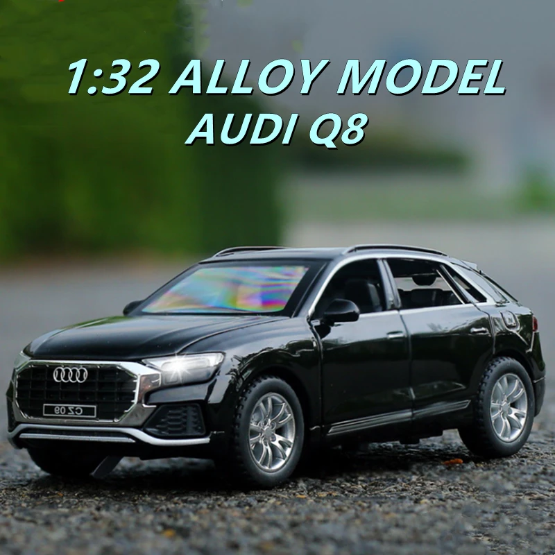 

1:32 AUDI Q8 SUV Alloy Car Model Diecast & Toy Vehicles Metal Car Model Simulation Sound Light Collection Childrens Toy Gift