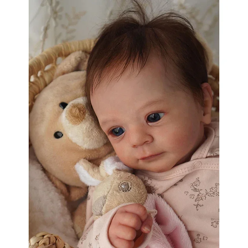48cm Reborn Newborn Baby Doll Felicia Soft Lifelike Baby Girls 3D Painted Skin with Visible Veins Muñecas Bebê Reborn Art Doll