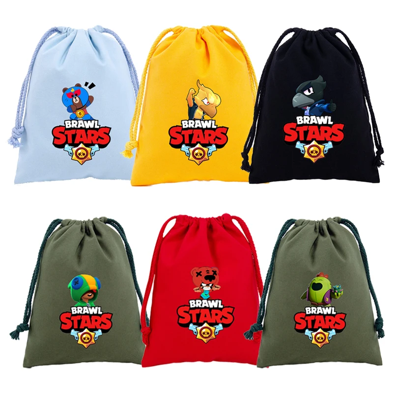 Anime Cartoon Cotton Drawstring Bag Boys Girls Cute Party Candy Storage Bags Portable Large Capacity Handbag Kids Birthday Gifts