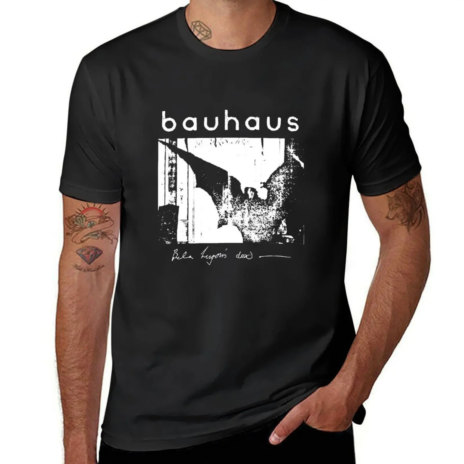 Bauhaus - Bat Wings - Bela Lugosi's Dead white vintage T-Shirt oversizeds vintage clothes anime plain white t shirts men