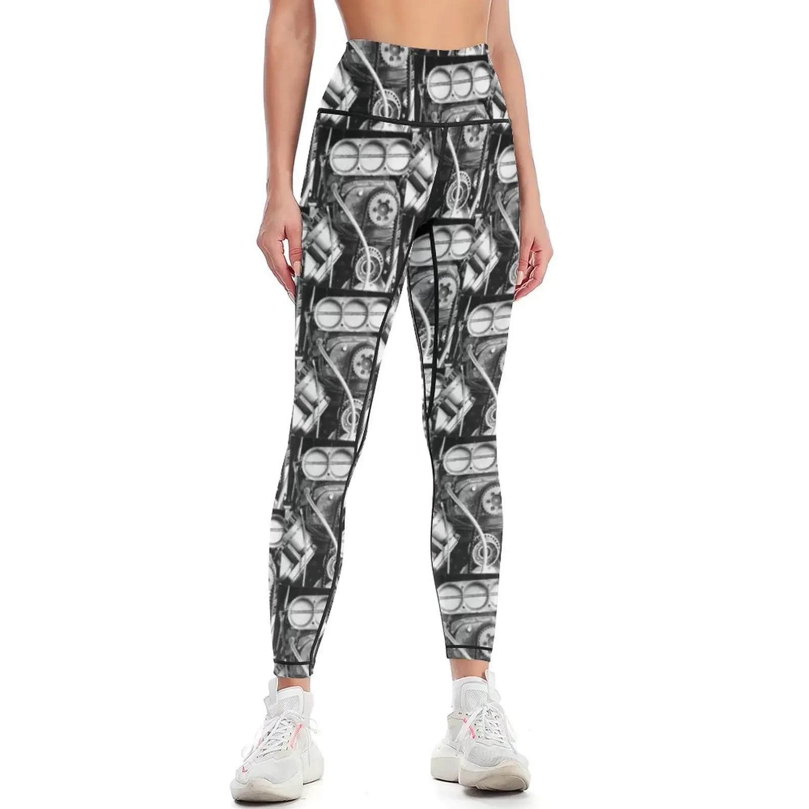 

Top Fuel in Black and White Leggings gym top sports shirts gym Women's fitness Fitness's gym clothes Womens Leggings