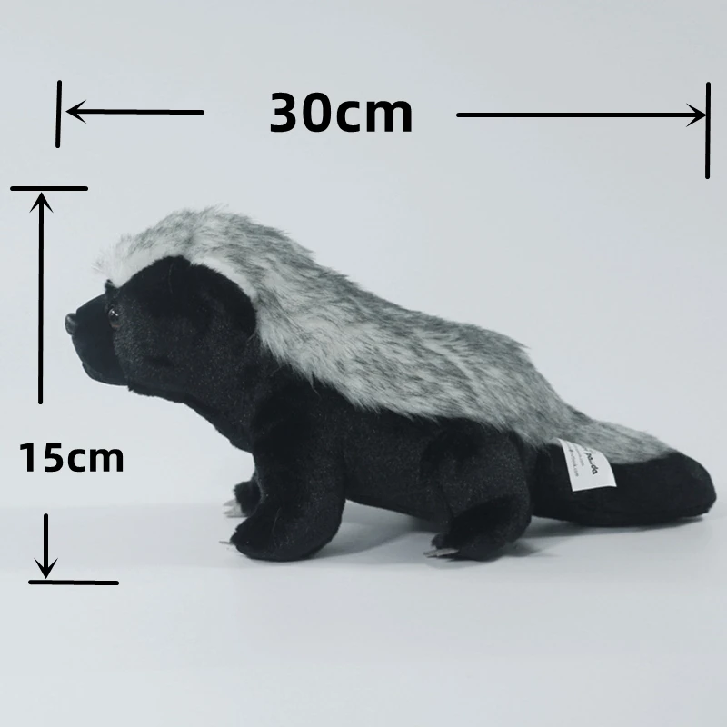 Honey Badger High Fidelity Ratel Cute Plushie Skunk Plush Toys Lifelike Animals Simulation Stuffed Doll Kawai Toy Gifts For Kids