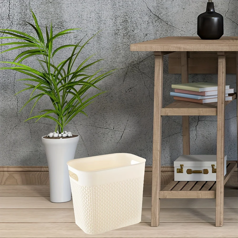 2.8 gallon plastic hollow garbage bin with handle, square household thickened hollow garbage bin, uncovered, non opening H0107