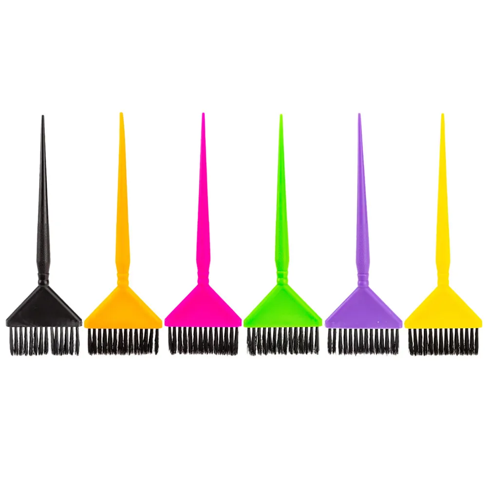

6Pcs Hair Coloring Brushes Plastic Salon Dye Tools Hairdressing Hair Tinting Dyeing Brushes for Highlights and Bleaching