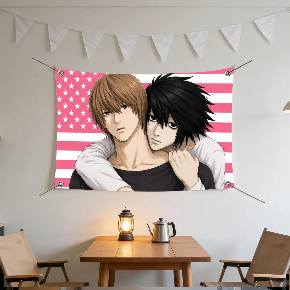 Dark Anime L-Light x L Flags Specialized for indoor and outdoor home decorations, outdoor camping, and bar parties