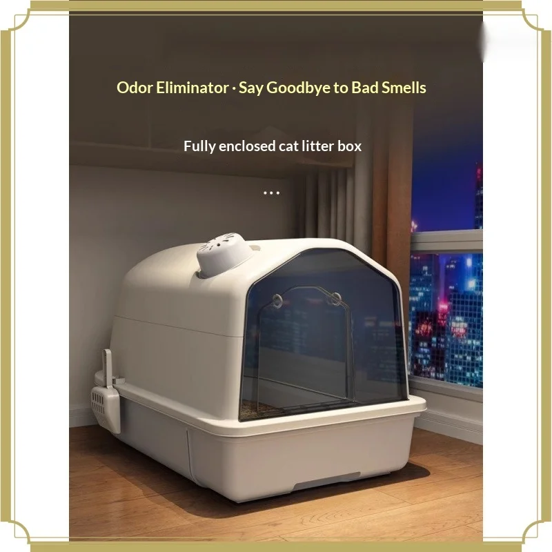Fully Enclosed Cat Litter Box Extra Large Odor‑Proof Anti‑Splashing Cat Toilet Privacy Cat Sand Box for Cats