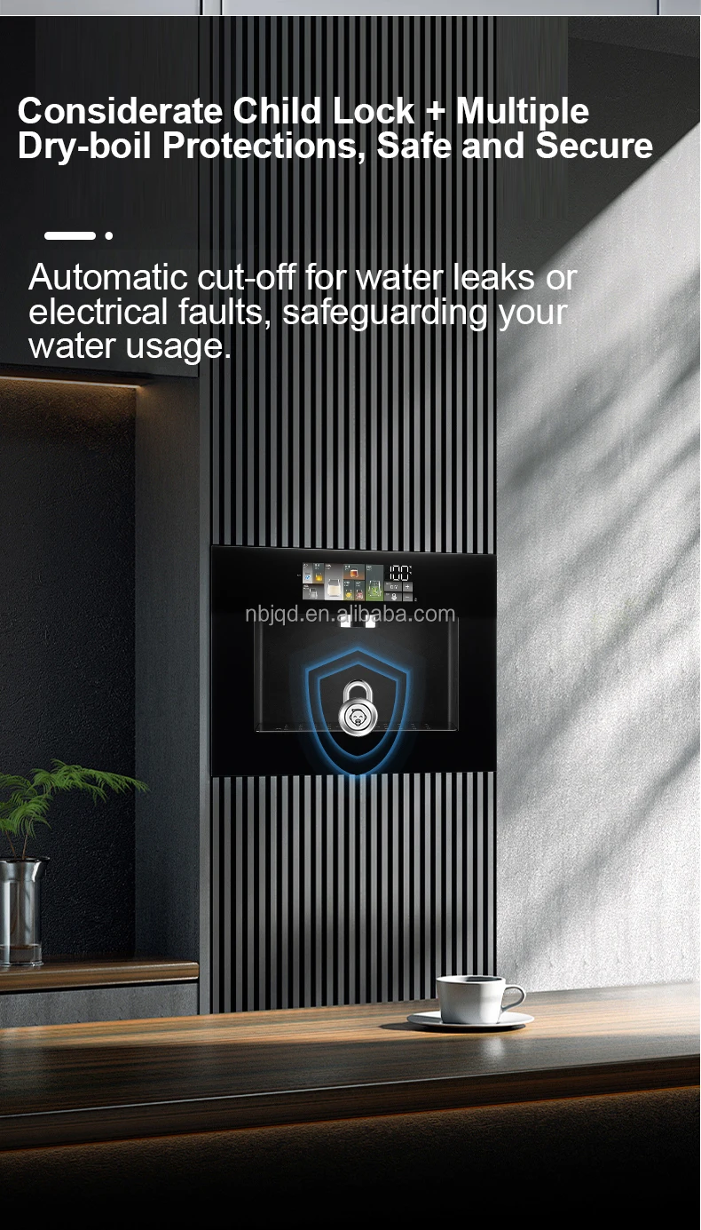 High Flow Instant Heating LED Touch Screen Embedded Cold & Hot Water Filter Purifier for Household & Hotel Use Electric