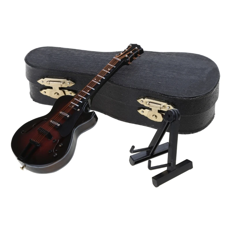 KX4B-librerías en miniatura madera para guitarra, adornos exhibición, modelo para sala estar
