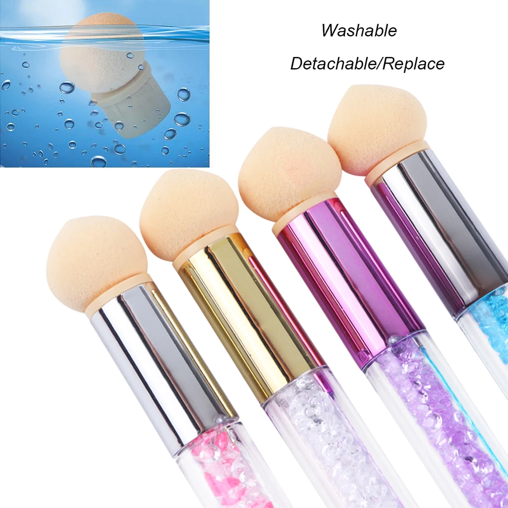 Double Head Gradient Sponge Pen Nail Art Brushes Pen Acrylic Gel Glitter Powder Picking Dotting Tools Manicure Supplies LEB944