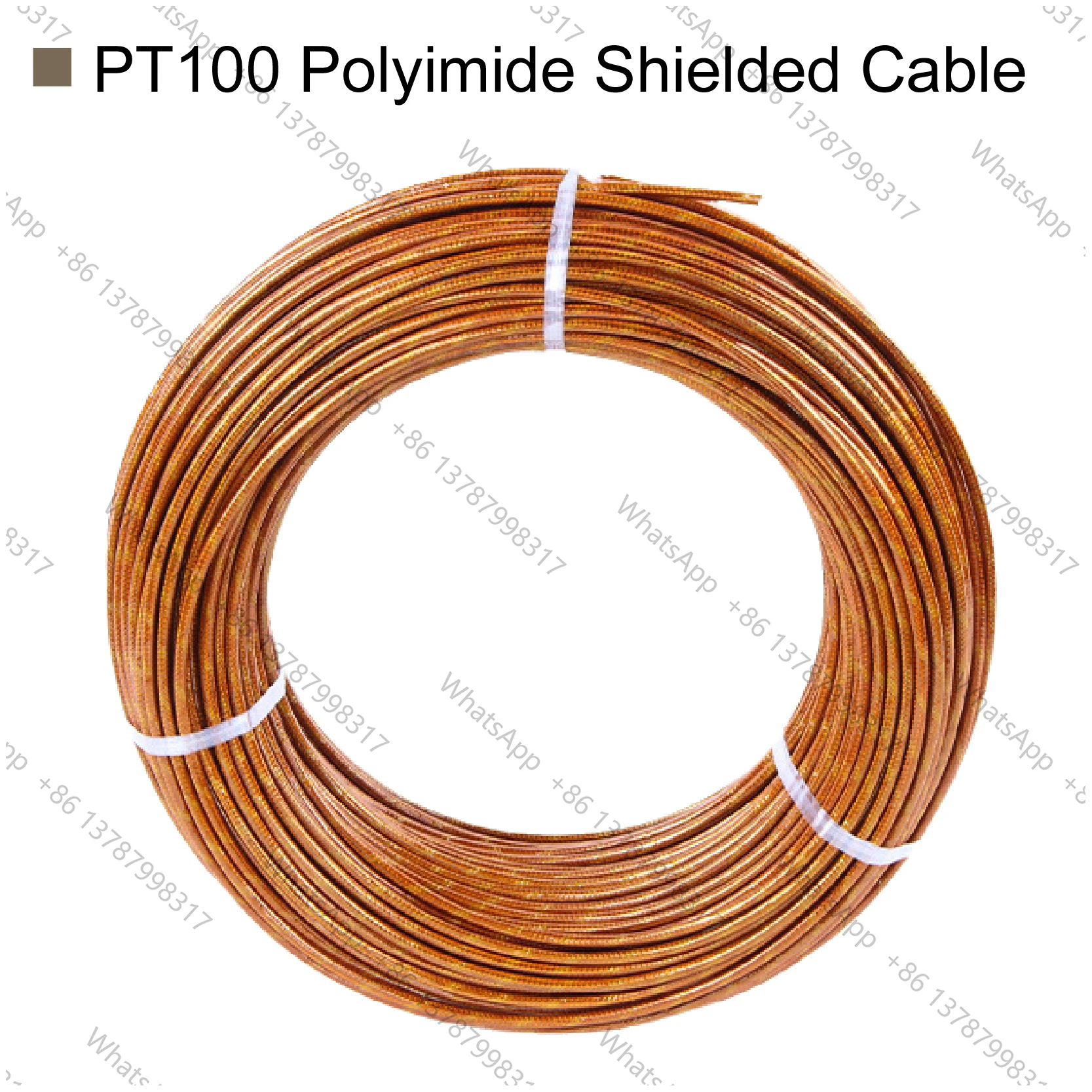 Polyimide insulated PT100 extension cable high‑temp RTD compensation wire 3‑core shielded cable ‑200‑350 °C waterproof
