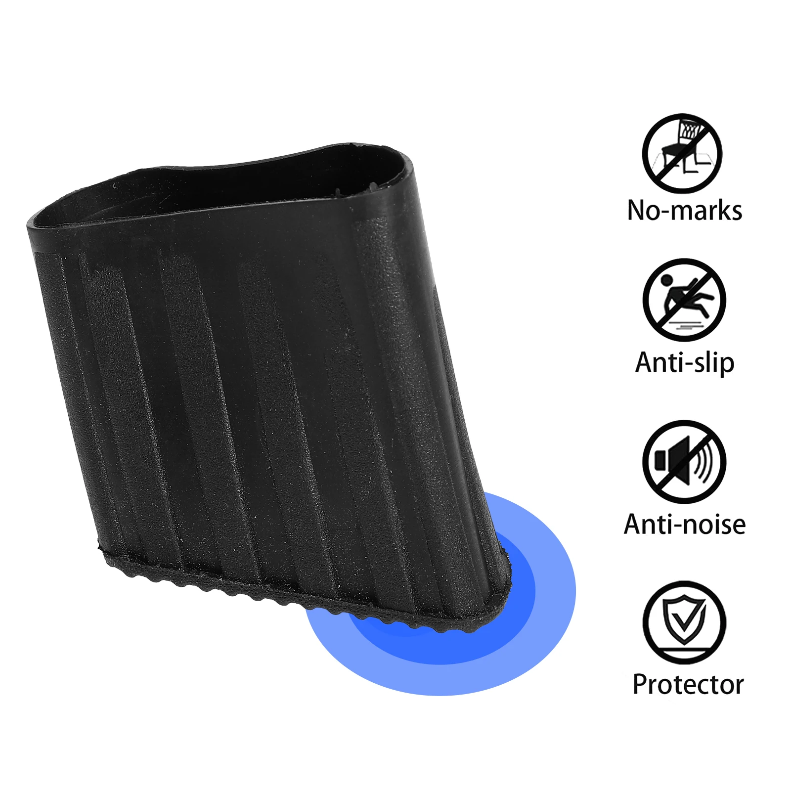 4 pezzi piedini per scale antiscivolo neri a forma di D 25x43mm tappi in gomma protezioni per sgabelli pieghevoli antiscivolo resistenti all'usura