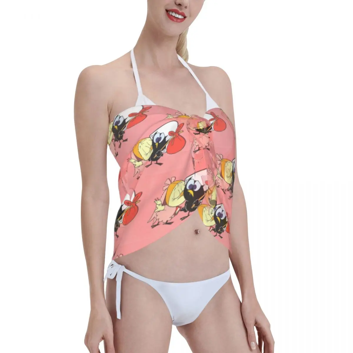 Calimeros personnalisés avec ami femmes sarongs courts enveloppe de plage impression 3D pour maillots de bain plage Bikini robe portefeuille maillot de bain couvertures