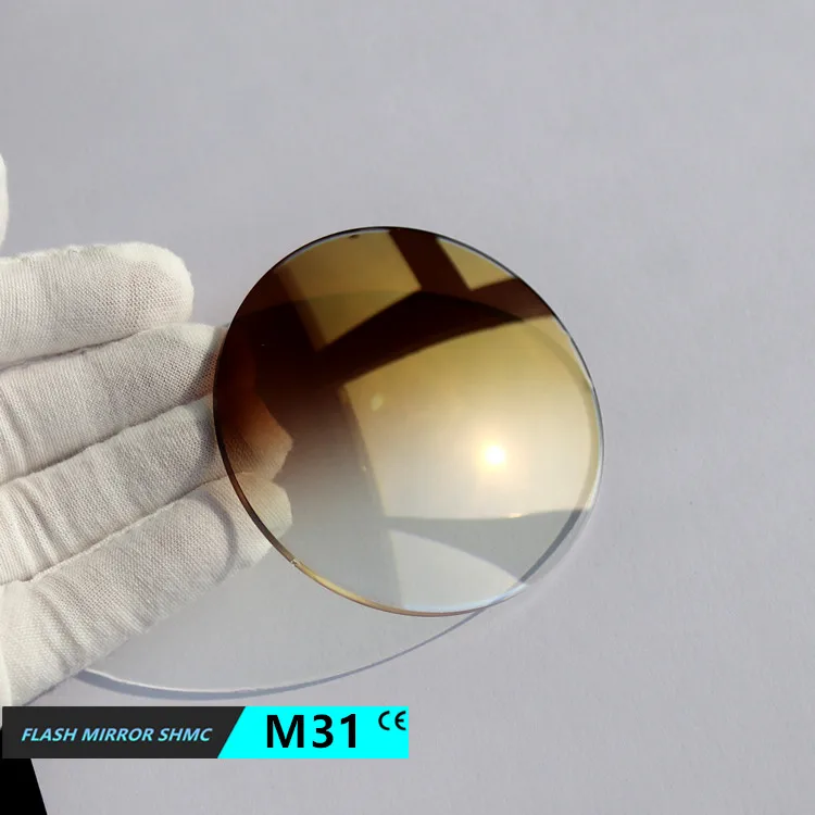 EXIA M31 Sunglasses Lenses 1.61 MR-8 UV400 Flash Mirror Gold SHMC Gradient Brown Base Curve 3