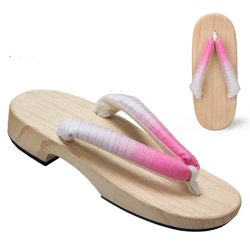 Meetlife Women Japanese Geta Clogs Traditional Samurai Candy Yukata Crude Wooden Flip Flops Toe Shoes Oriental Sandals Slipp MN1