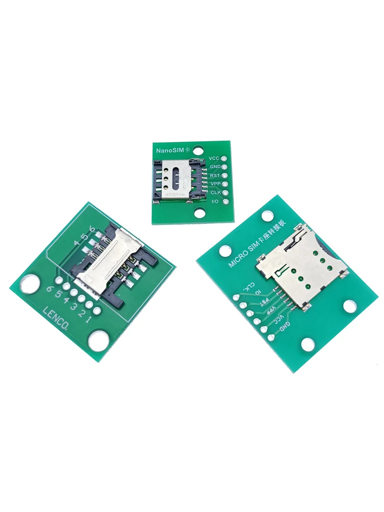 1szt Micro Nano Small Medium Large SIM Card Holder Slot Jack PCB 6P Adapter Board Test Board to 2.54DIP Circuit Converter Board — zdjęcie 2
