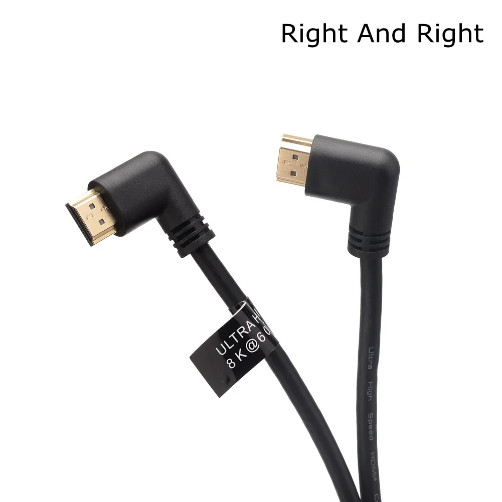 90 Degree Left/Right Angle 8K 60HZ UHD Ultra HD HDMI-Compatible 2.1V Male To Female Cable 4K 120HZ 15cm 50cm 1M for Xbox PS4 PS5