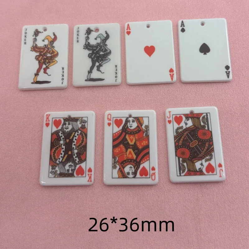 10pcs Acrylic Poker Pendant DIY Earrings, Earrings, Keychains, Pendant Material with Holes - view 2