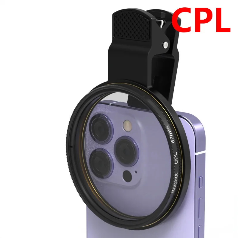 Profesjonalny uchwyt na telefon z klipsem i filtrem CPL do telefonu komórkowego