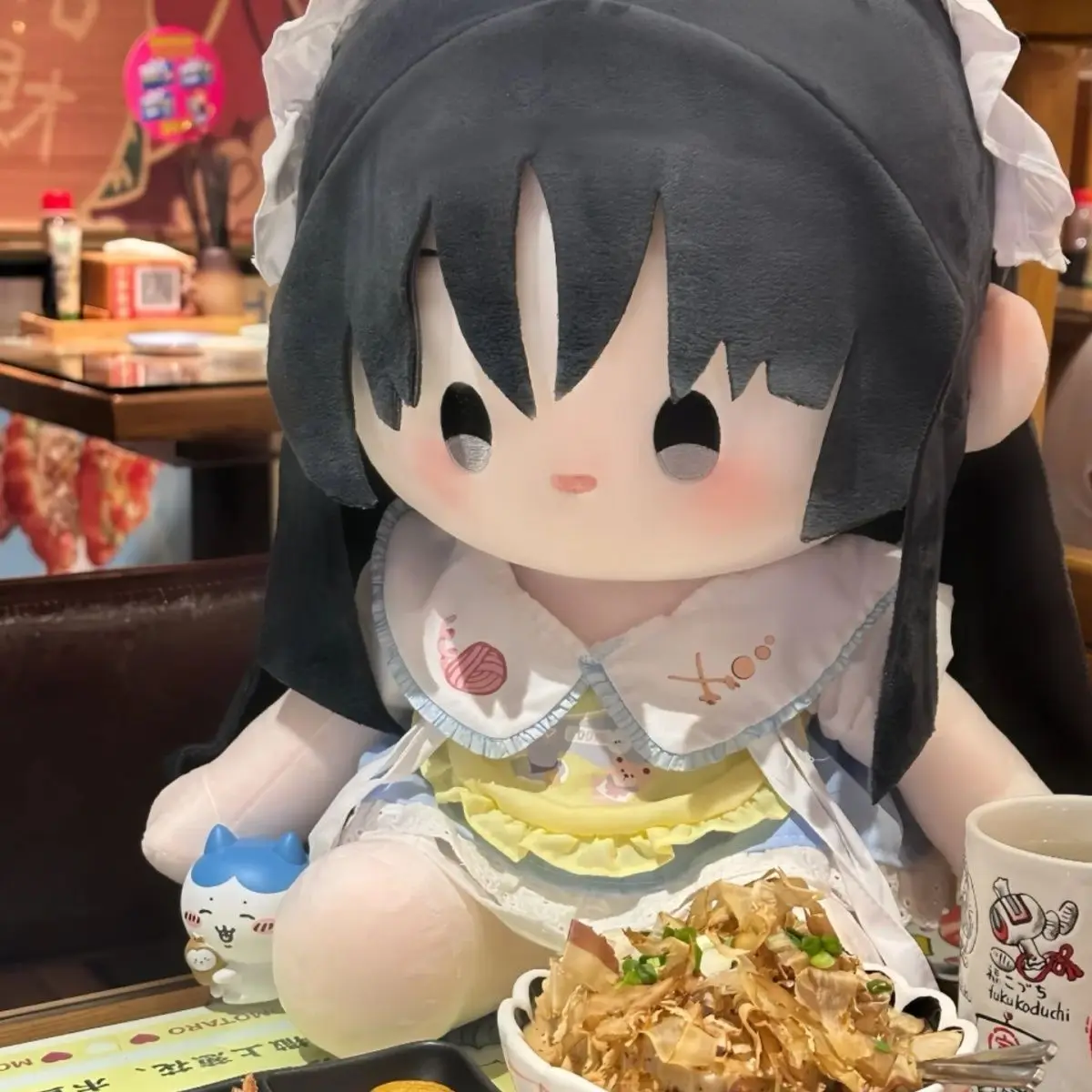 40CM Anime K-ON Akiyama Mio Cosplay Cotton Doll Body Change Clothes Sitting Position Figures Soft Plushies Toy Gift