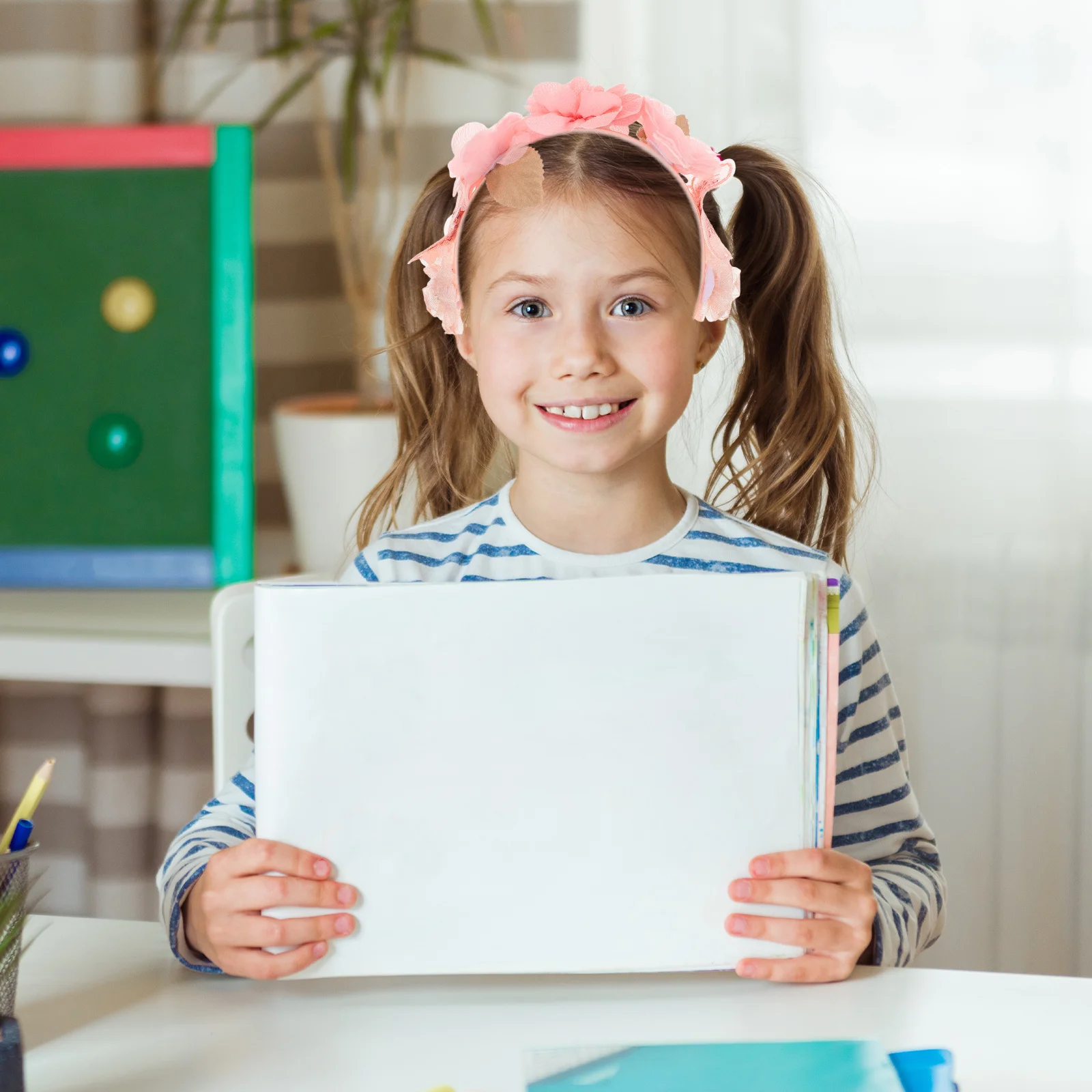 

Charming Realistic Flower Headband Baby Girl Hair Accessories Soft Toddler Floral Hairband for Daily Party Wedding Photoshoot