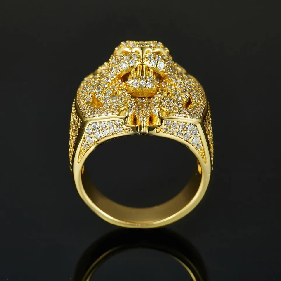 D Color Full Moissanite Diamond Rings Hip Hop Lion All Moissanite Finger Ring Luxury Fine Jewelry view 3