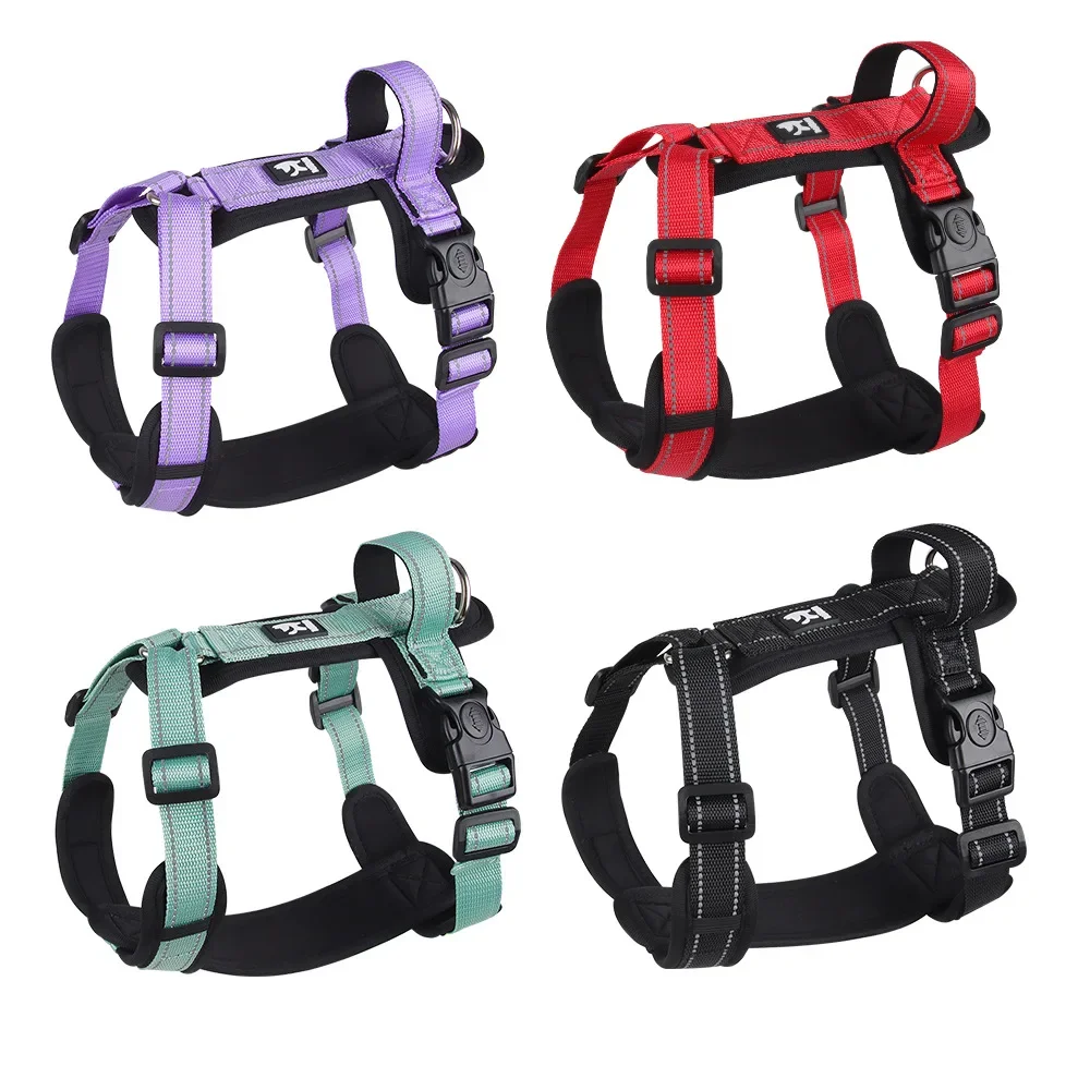 Anti-Escape Dog Harness Nylon Reflective Two-Piece Vest for Dogs with Carrying Handle Pet Accessory for Outdoor Training