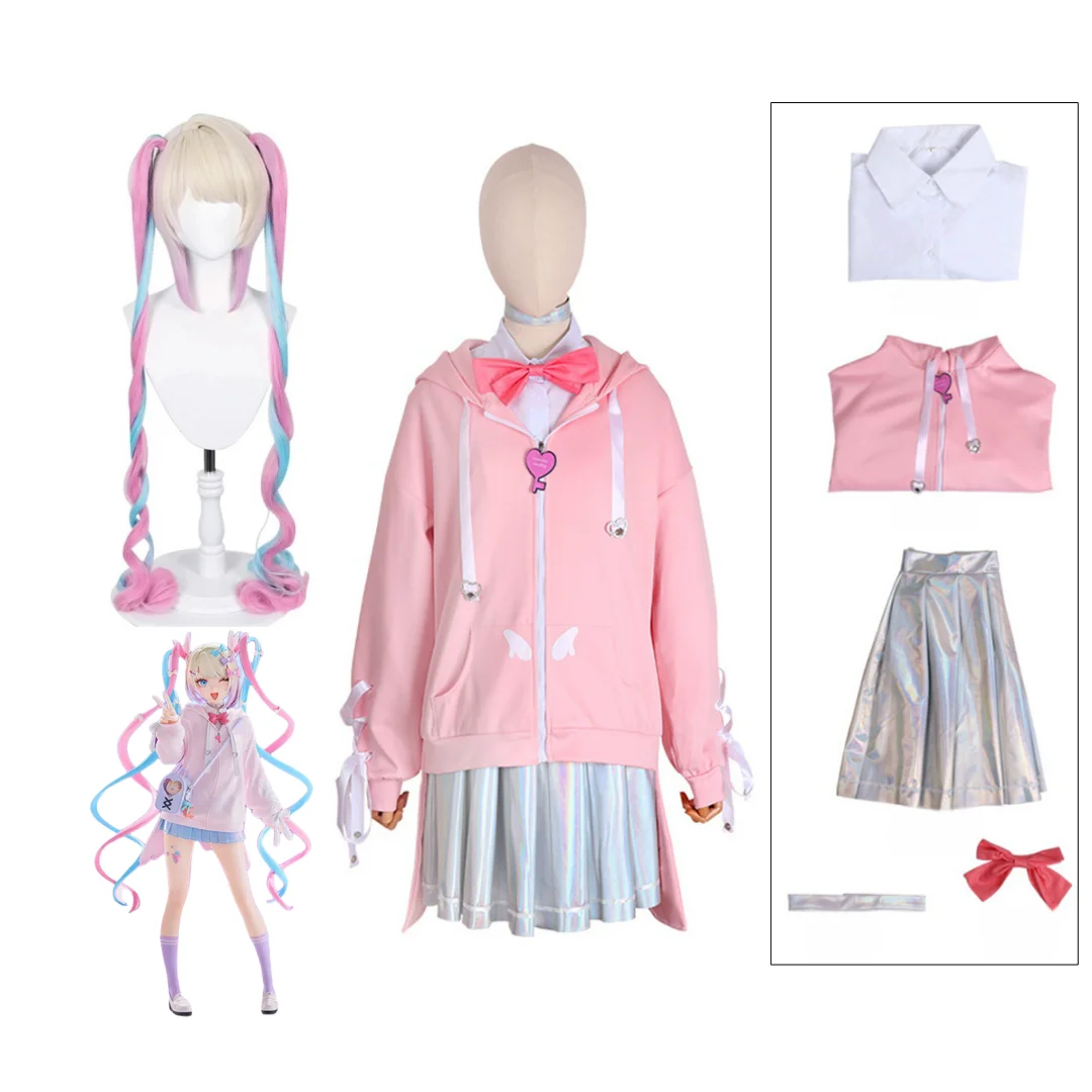 NEEDY GIRL OVERDOSE KAnge Cosplay Costume Uniform Wig