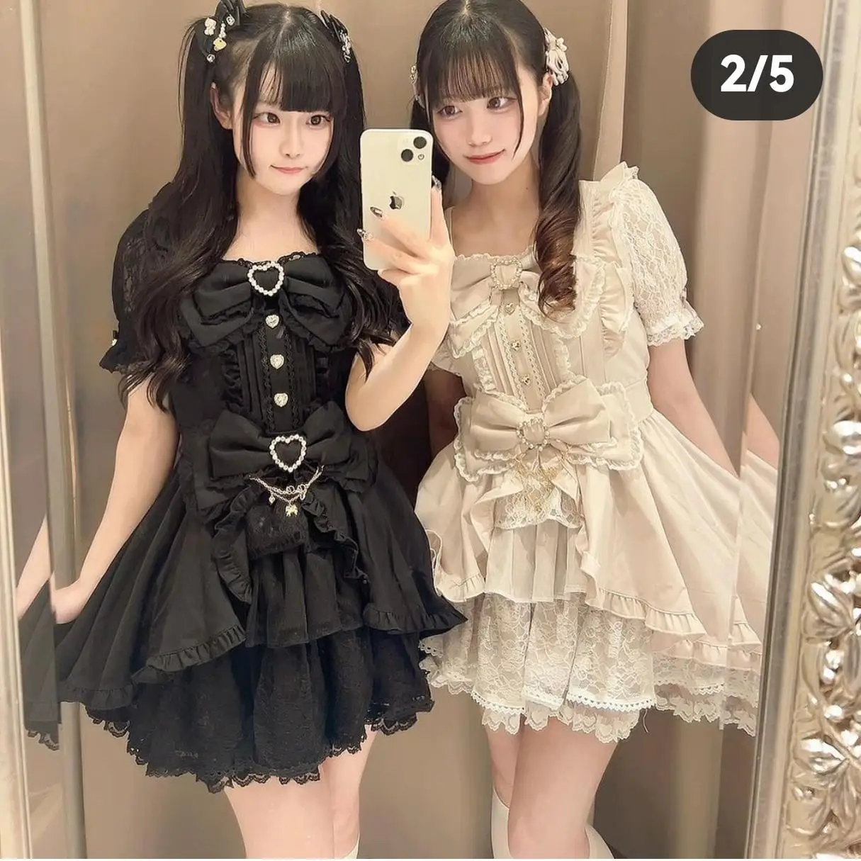 New Autumn Japanese Sweet Big Bow Short Sleeve Slim Lolita Princess Mini Dress Shorts 2 Piece Set Women's Cute Dress Set Outfits