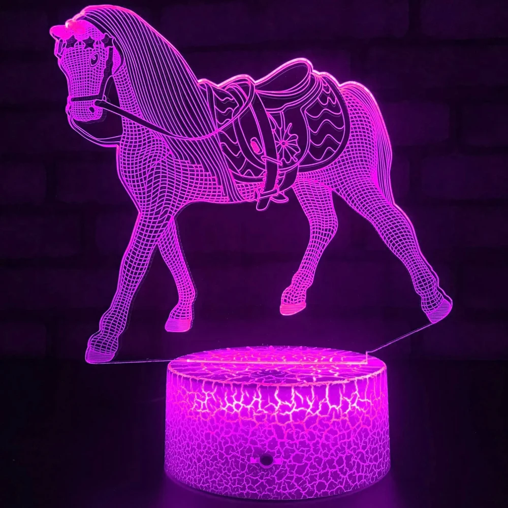 

Nighdn 3D Horse LED Night Light Bedroom Decoration 7 Colors Changing Nightlight Kids Baby Bedside Lamp Gift for Boys and Girls,