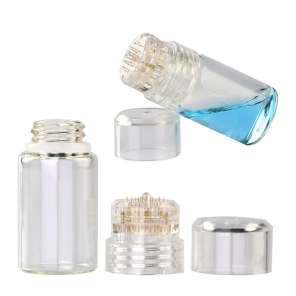 

Hydra Roller Needle 64/20 Pins Titanium Gold Tips 0.25mm Serum Applicator Sterile Disposable Packaged Reusable Bottle No Liquid