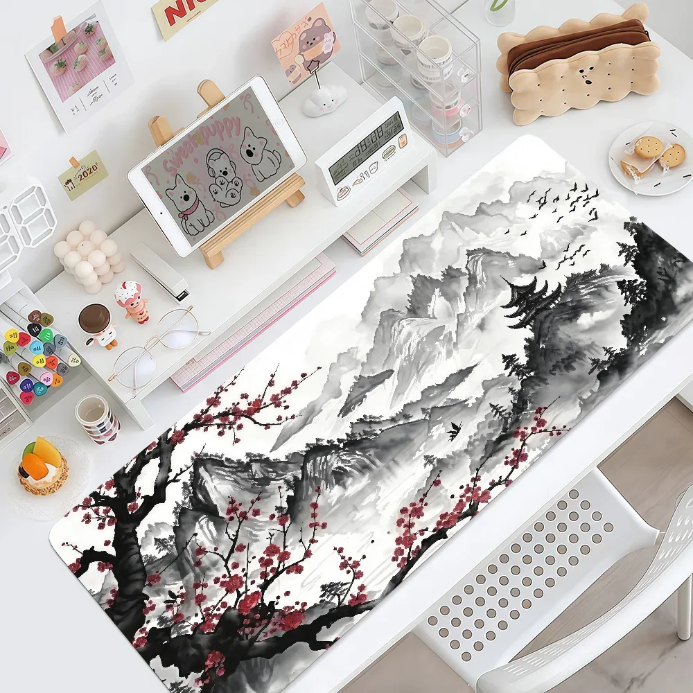 Mouse Pad MousePad Flower Scenery Non-slip Lockedge Office Student S-Sakura Gaming Thickened Large Writing Pad Cushion