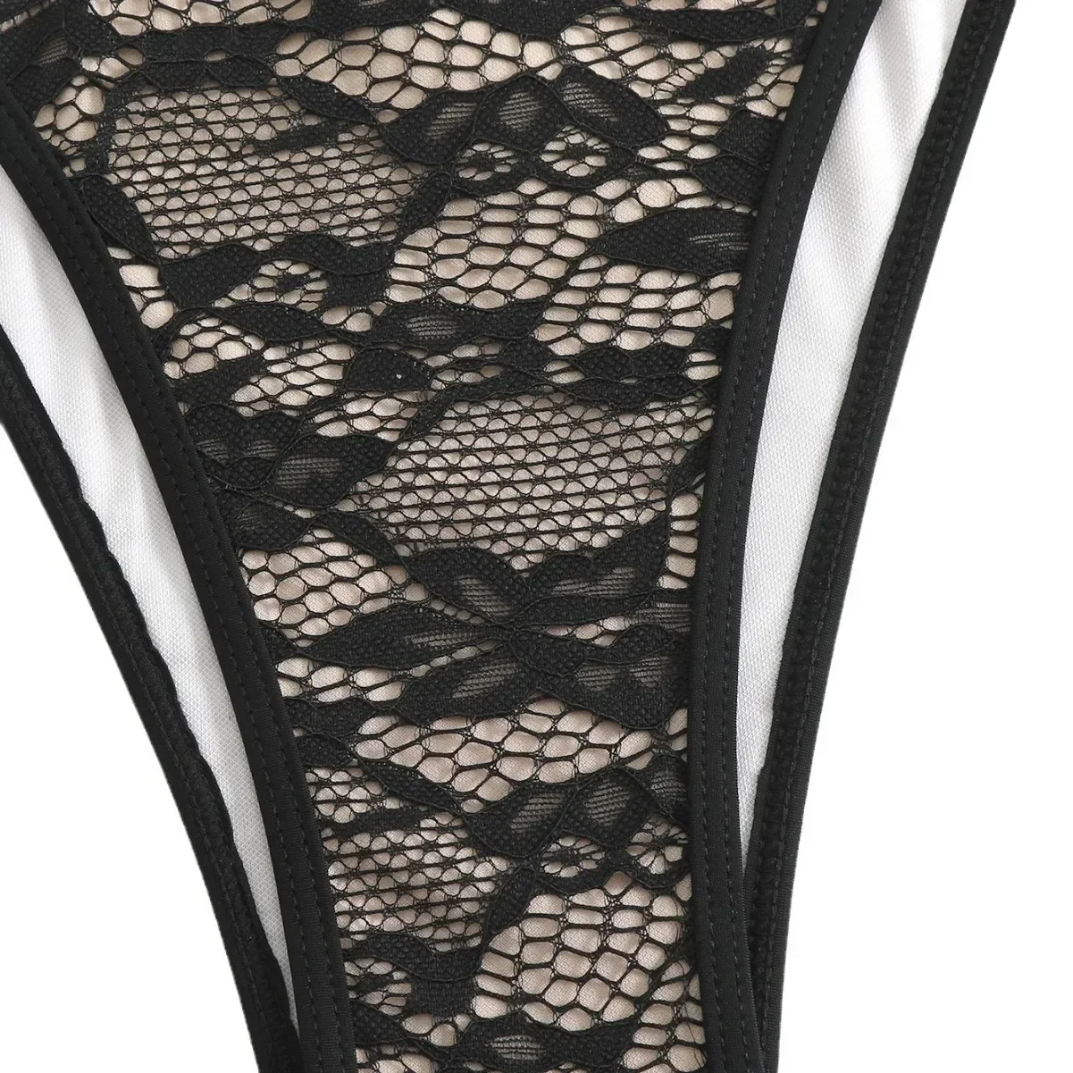 セクシーな三角形プッシュアップビキニサイドストリングビキニ女性用レース水着リング連結水着パッド入りツーピース水着ビーチウェア