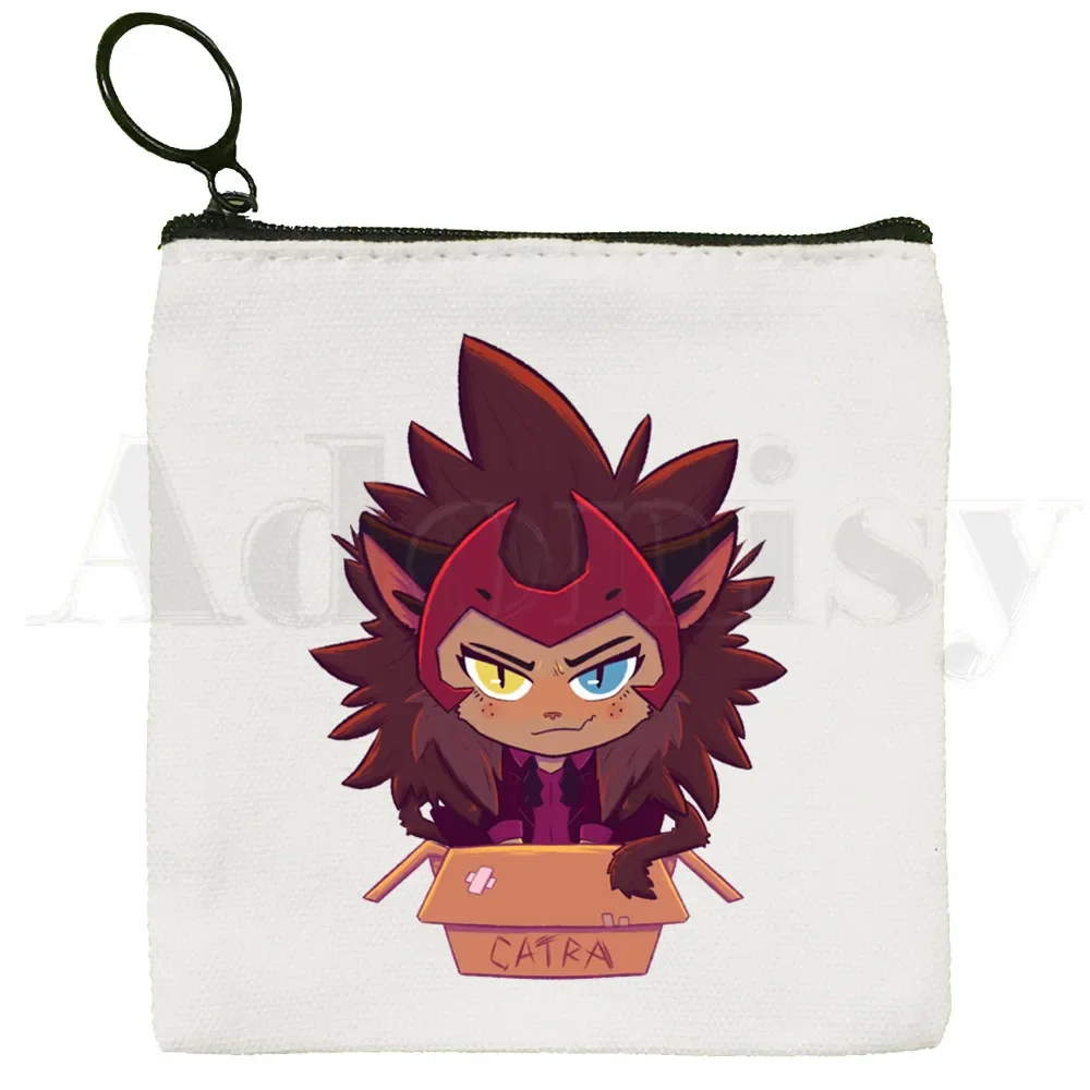 Adora Catra Love She Ra e Catra Cartoon Artwork Coin Purse, Saco De Armazenamento Pequeno, Saco De Cartão, Saco De Embreagem De Moedas, Saco De Chave Com Zíper