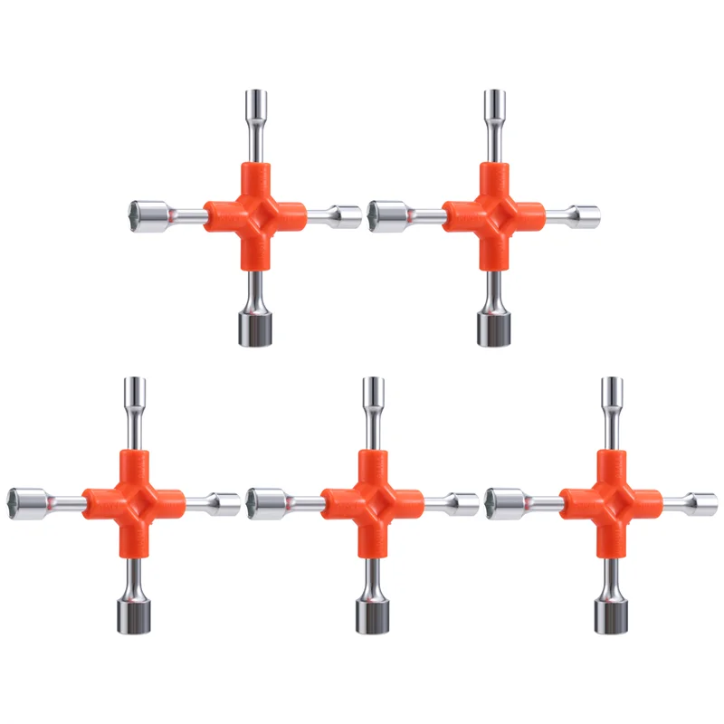 A64Z Multi-Function Spanner Multi-Head Outer Hexagon Tool Bike Repair Tools Portable Three Hexagonal Internal Wrench