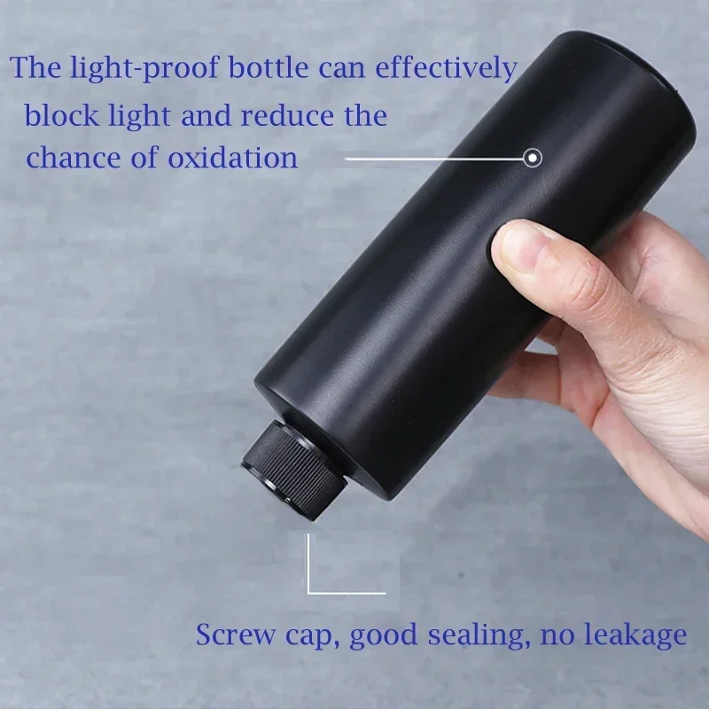 10 szt. Przenośne butelki z tworzywa HDPE, czarne, z możliwością wyciskania, na klej UV, o pojemności 30 ml - 1000 ml, puste, światłoodporne pojemniki podróżne na pigmenty, tusze i farby.