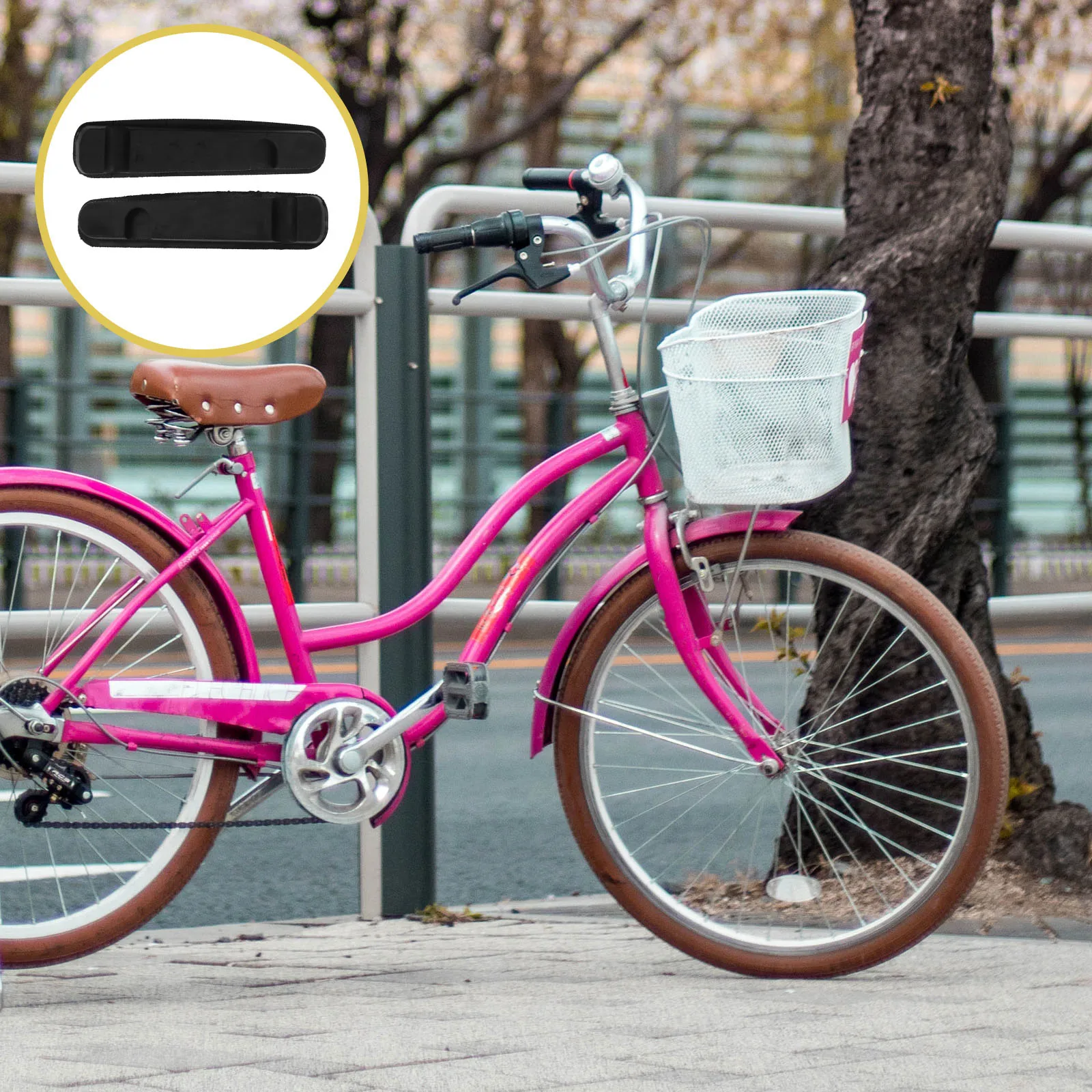 

1Pair Folding Bike Brake Blocks Lightweight Portable Long-Lasting Bicycles Brake Pads Kit Convenient Practical