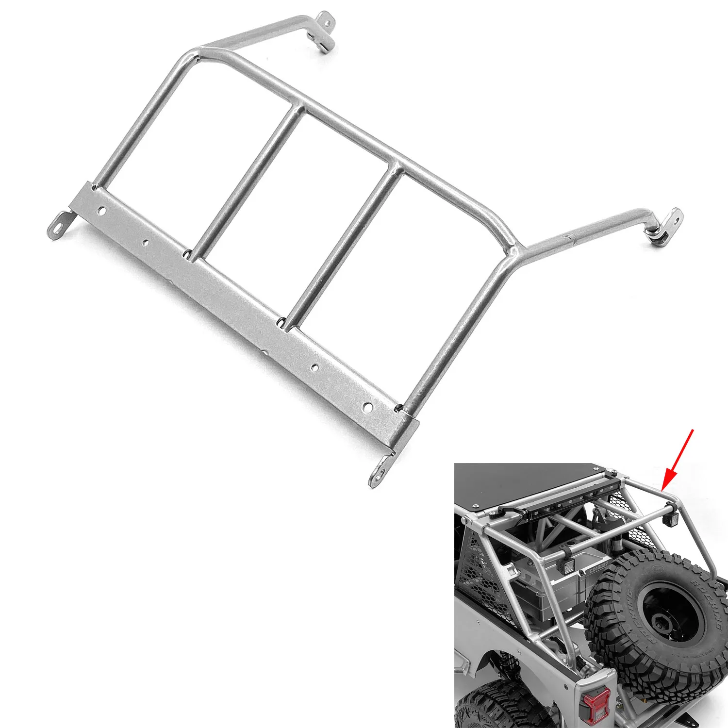 Piastra di protezione del pavimento della cabina cremagliera posteriore protezione della pedana di ricambio per giocattoli Capo Metal 1/8 JK MAX RC Racing Rock Crawler ricambi per auto