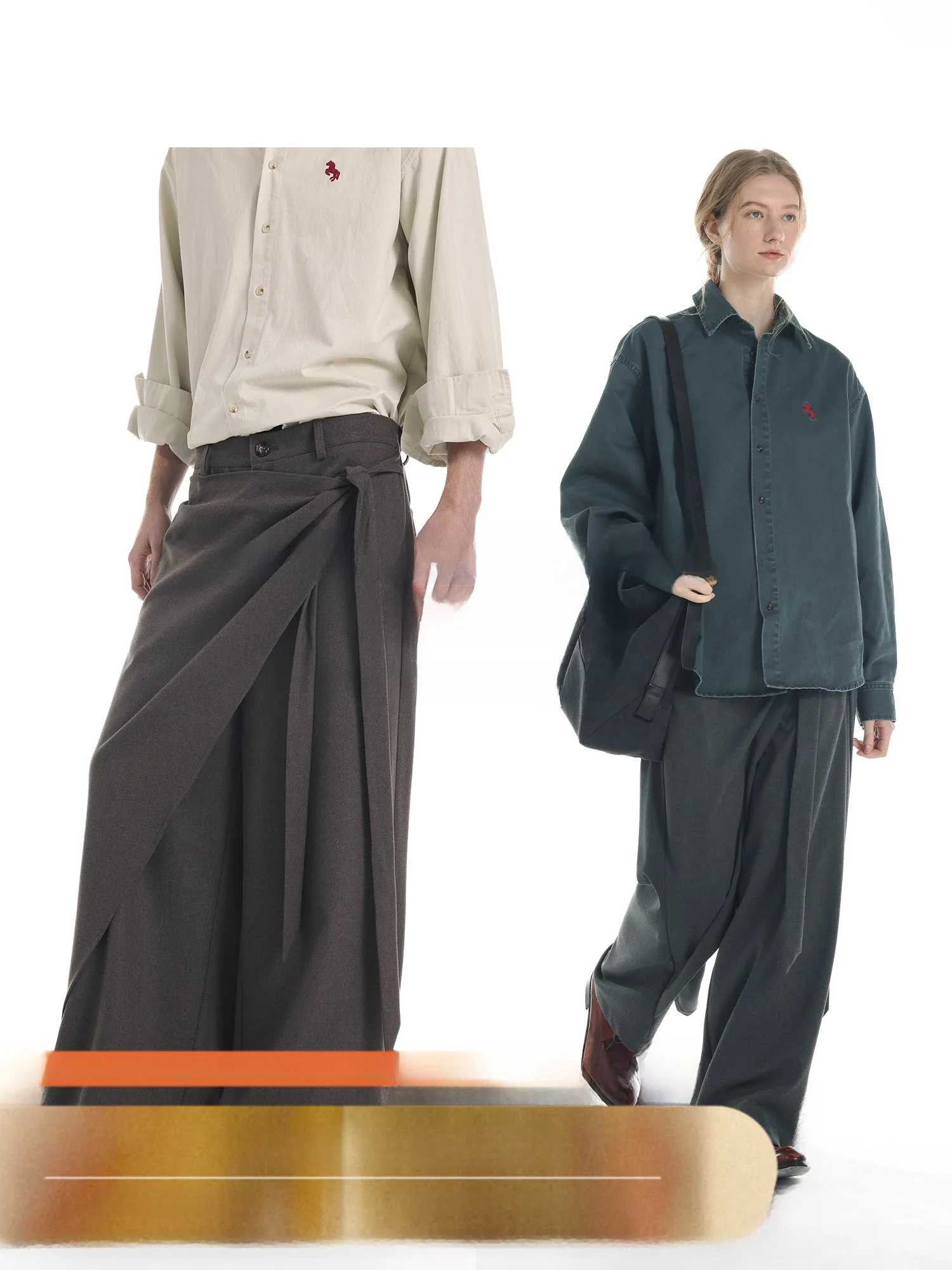 

Повседневные широкие брюки UnvesnoUN в стиле нормкор с декоративными вставками, для ленивого шика, молодежные, на каждый день, из смесового полиэстера, зимняя мода