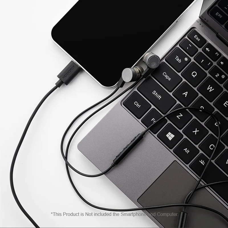 MOONDROP MARIGOLD USB-C سماعة أذن داخل الأذن DSP مدمجة 32 بت/384 كيلو هرتز كارت الصوت كابل غير متماثل ميكروفون EQ سماعة ألعاب الموسيقى