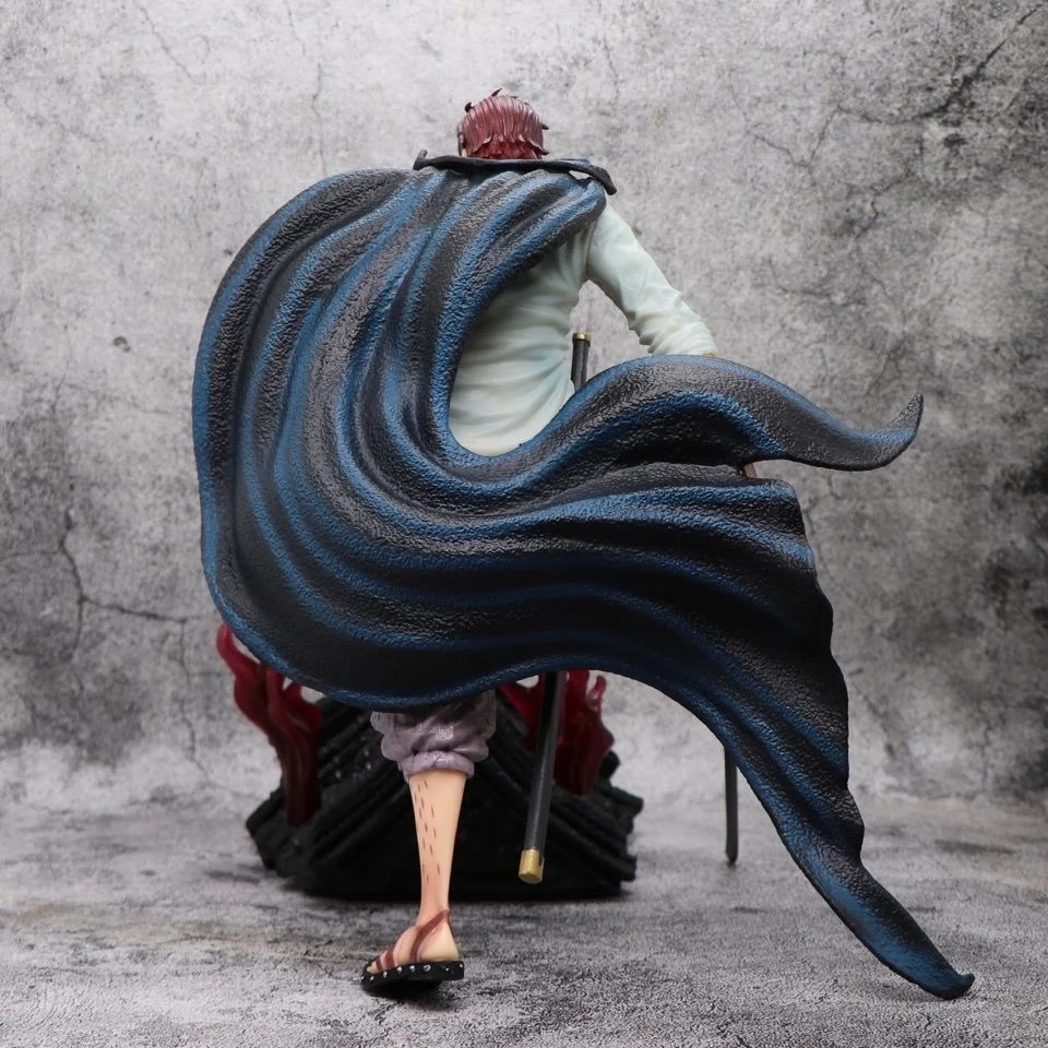 32 cm Neue EIN STÜCK Anime Figur Shanks Umfang PVC Modell Szene Statue Desktop Dekoration Ornamente Kinder Weihnachten Geschenke Spielzeug