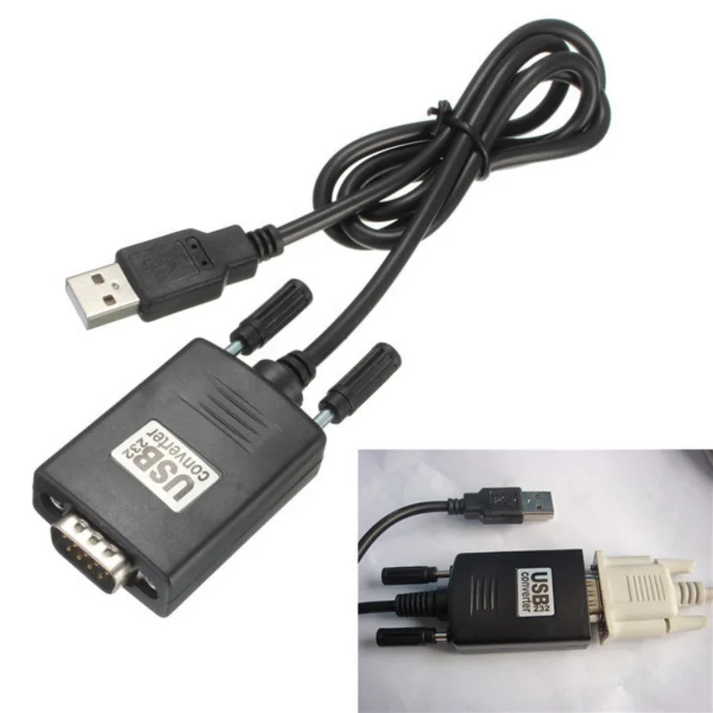 Cable convertidor macho USB 2,0 a RS232 Serial DB9 de 9 pines, adaptador de Puerto negro de 0,8 m, para enrutadores Cisco, interruptores y Telescopio