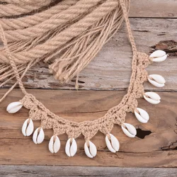 Summer Hot Fashion Shell Choker Necklace for Women Seashell Rope Chain Necklace Statement Choker Hawaiian Beach Jewelry