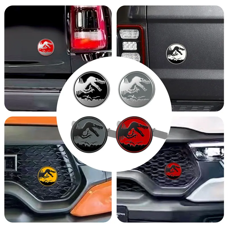 3D Metal Tyrannosaurus Rex Dinosaur Emblem Front Grille Badge Rear Trunk Car Sticker For Journey Charger Challenger Caliber RAM