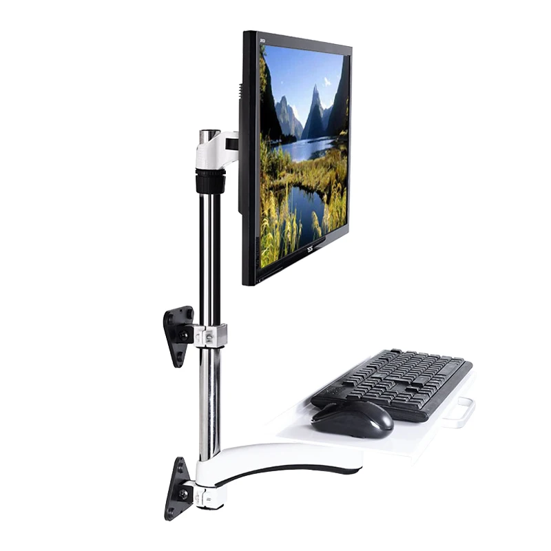 Aluminum Alloy Lcd Monitor Arm And Keyboard Monitor Stand Workstation