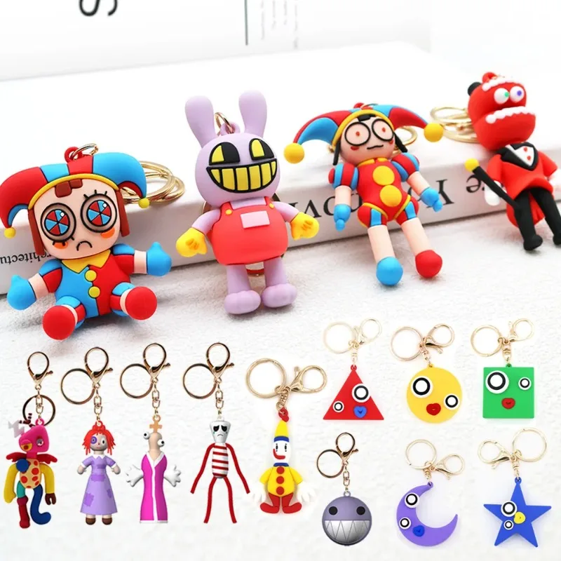 Funny Magical Digital Circus Pomni Jax Silicone Cartoon Keychain Toy Theater Rabbit Doll Filling Toy Children's Christmas Gift